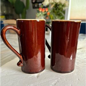 SET OF 2 Rare Vintage Glossy Brown
Demitasse Espresso Mugs